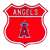 Los Angeles Angels Steel Route Sign-Primary Logo   