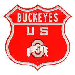 Ohio State Buckeyes  Steel Route Sign Vintage Logo   