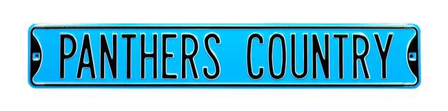 Carolina Panthers Steel Street Sign Throwback Colors-PANTHERS COUNTRY    