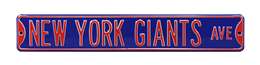 New York Giants Steel Street Sign-NEW YORK GIANTS AVE on Blue    