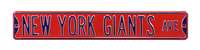 New York Giants Steel Street Sign-NEW YORK GIANTS AVE on Red    