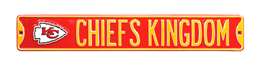 Kansas City Chiefs Steel Street Sign with Logo-CHIEFS KINGDOM    