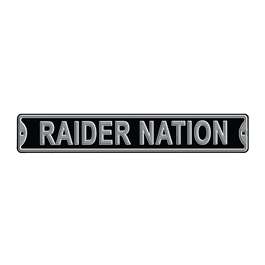 Las Vegas Raiders Steel Street Sign-RAIDER NATION   
