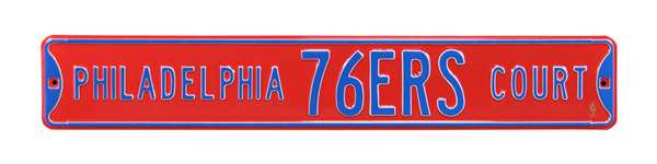 Philadelphia 76ers Steel Street Sign-PHILADELPHIA 76ERS CT    