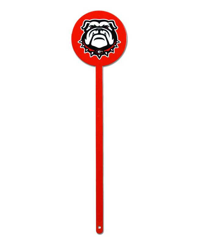 Georgia Bulldogs Laser Cut Steel Garden Stake-Bulldog Head Red