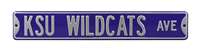 Kansas State Wildcats Steel Street Sign-KSU WILDCATS AVE on Purple    