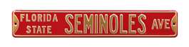Florida State Seminoles Steel Street Sign-FSU SEMINOLES AVE on Maroon   