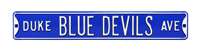 Duke Blue Devils Steel Street Sign-DUKE BLUE DEVILS AVE    