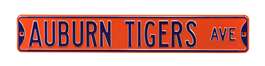 Auburn Tigers Steel Street Sign-AUBURN TIGERS AVE on Orange   