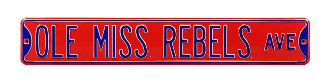 Ole Miss Rebels Steel Street Sign-OLE MISS REBELS AVE    