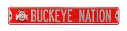 Ohio State Buckeyes Steel Street Sign with Logo-BUCKEYE NATION   