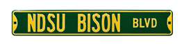 North Dakota State Steel Street Sign-NDSU BISON BLVD    