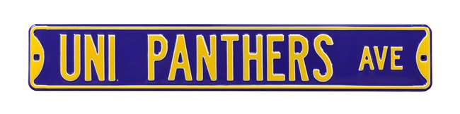 Northern Iowa Steel Street Sign-UNI PANTHERS AVE    