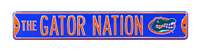 Florida Gators Steel Street Sign with Logo-THE GATOR NATION   