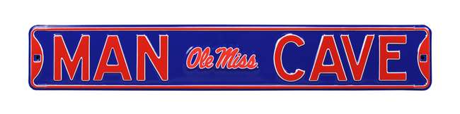 Ole Miss Rebels Steel Street Sign with Logo-MAN CAVE