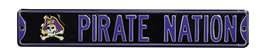 East Carolina Pirates Steel Street Sign with Logo-PIRATE NATION   