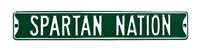 Michigan State Spartans Steel Street Sign-SPARTAN NATION    