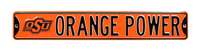 Oklahoma State Cowboys Steel Street Sign with Logo-ORANGE POWER                                