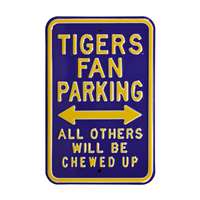 LSU Tigers Steel Parking Sign-Chewed Up   