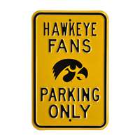 Iowa Hawkeyes Steel Parking Sign with Logo     