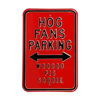 Arkansas Razorbacks Steel Parking Sign-Woo Pig Sooie   