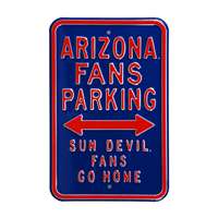 Arizona Wildcats Steel Parking Sign-Sun Devils Go Home   