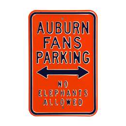 Auburn Tigers Steel Parking Sign-No Elephants   