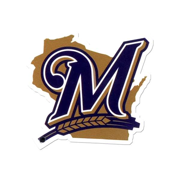 Milwaukee Brewers Laser Cut Logo Steel Magnet-State M Logo through 2019