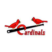 St Louis Cardinals Laser Cut Logo Steel Magnet-Vintage 2 Birds on Bat                  