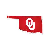 Oklahoma Sooners Laser Cut Logo Steel Magnet-OU in OK State Shape   