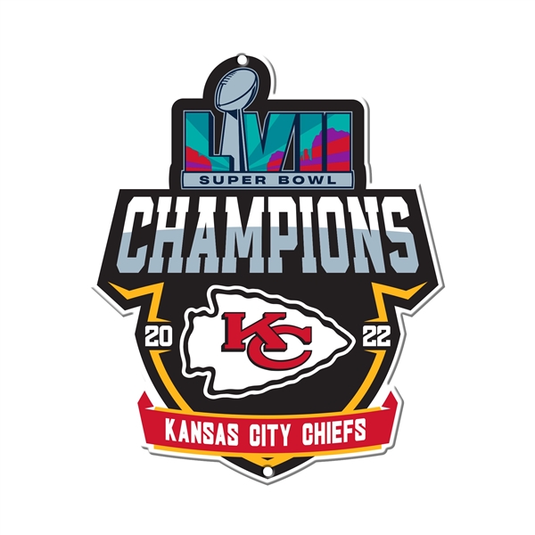 Kansas City Chiefs Super Bowl LVII Champions 12 inch Spirit Size Steel Lazer Cut Sign 
