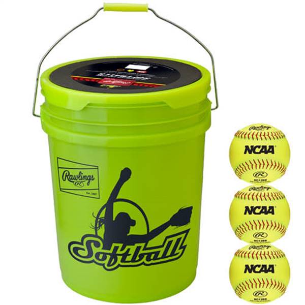 Rawlings 6 Gallon Collegiate/HS/Travel Practice Ball/Bucket Combo - Includes 12 RFPBP12SY Balls PK