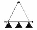 Miami Marlins 3 Shade Billiard Light with Black Fixture