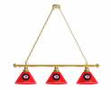 Cincinnati Reds 3 Shade Billiard Light with Brass Fixture