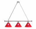 Philadelphia Phillies 3 Shade Billiard Light with Chrome FIxture