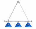 Toronto Blue Jays 3 Shade Billiard Light with Chrome FIxture