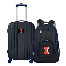 Illinois Fighting Illini Premium 2-Piece Backpack & Carry-On Set L108