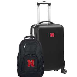 Nebraska Corn Huskers Deluxe 2 Piece Backpack & Carry-On Set L104