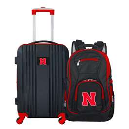 Nebraska Corn Huskers Premium 2-Piece Backpack & Carry-On Set L108