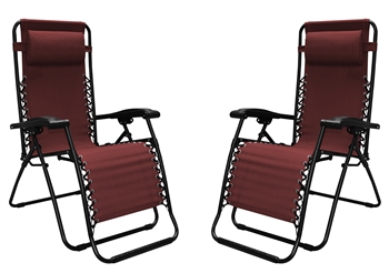 Caravan Infinity Zero Gravity Chair Burgundy (2pk)