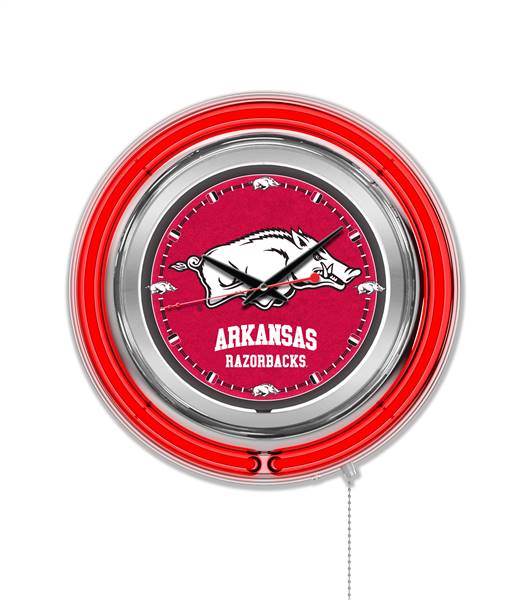 University of Arkansas 15 inch Double Neon Wall Clock