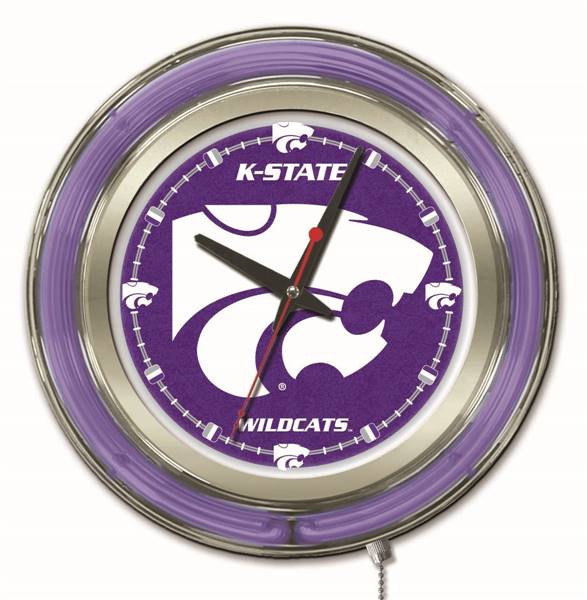 Kansas State University 15 inch Double Neon Wall Clock