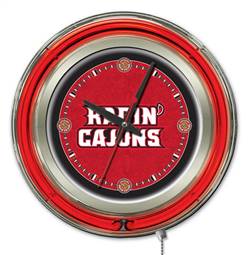 University of Louisiana at Lafayette 15 inch Double Neon Wall Clock