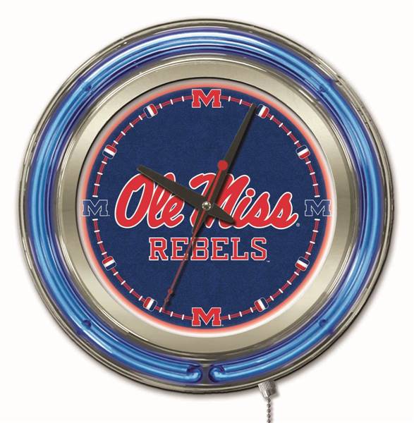 University of Mississippi 15 inch Double Neon Wall Clock