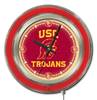 University of Southern California 15 inch Double Neon Wall Clock