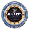 United States Navy 19 inch Double Neon Wall Clock