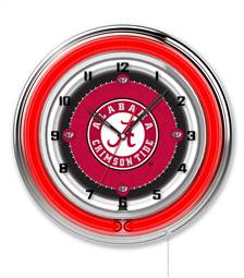 University of Alabama (Script A)  19 inch Double Neon Wall Clock