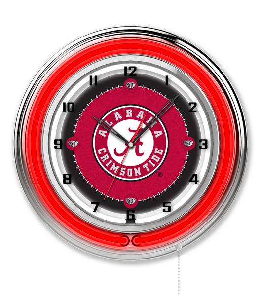 University of Alabama (Script A)  19 inch Double Neon Wall Clock