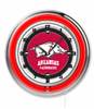 University of Arkansas 19 inch Double Neon Wall Clock