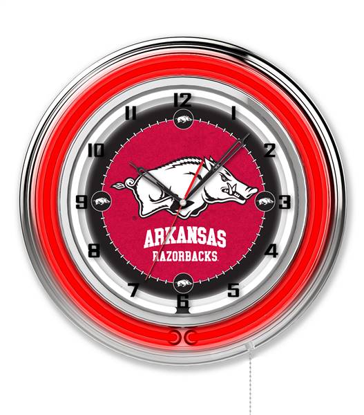 University of Arkansas 19 inch Double Neon Wall Clock